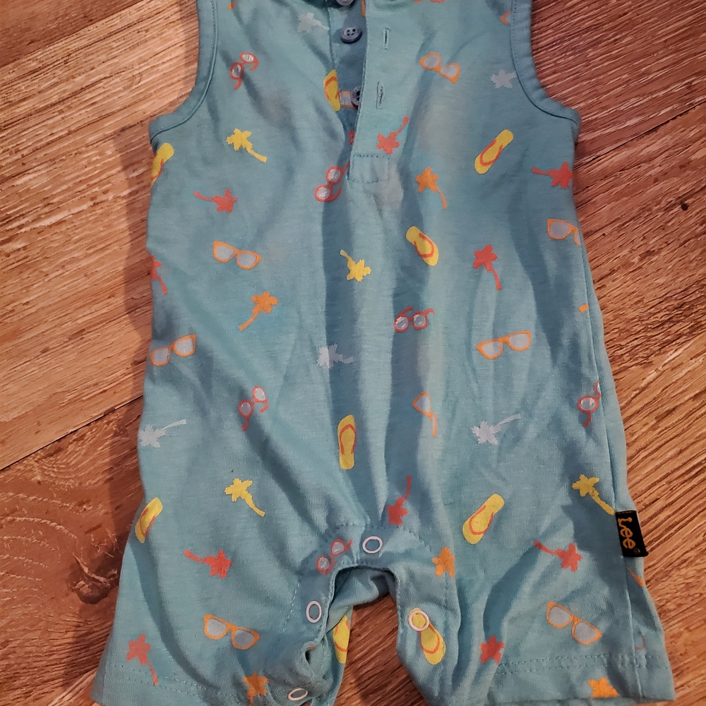 Blue Lee Baby Romper with Fun Print